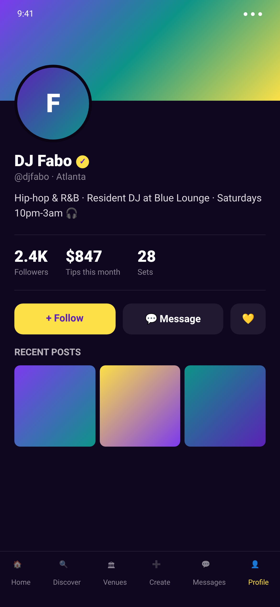 Verified creator profiles